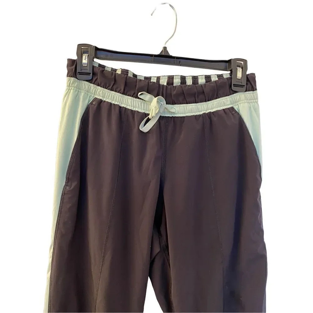 Lululemon mint green/black run bandit track pants size 6